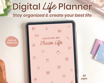 Digital Life Planner | Undated Portrait iPad Planner by The Kind Goal™ | Productivity, Goals, Wellness, Finances, Lifestyle