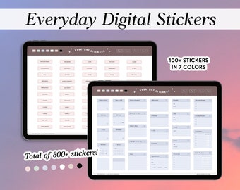 Everyday Digital Stickers by The Kind Goal | Planner Widgets, Labels & Sticky Notes Precropped for GoodNotes