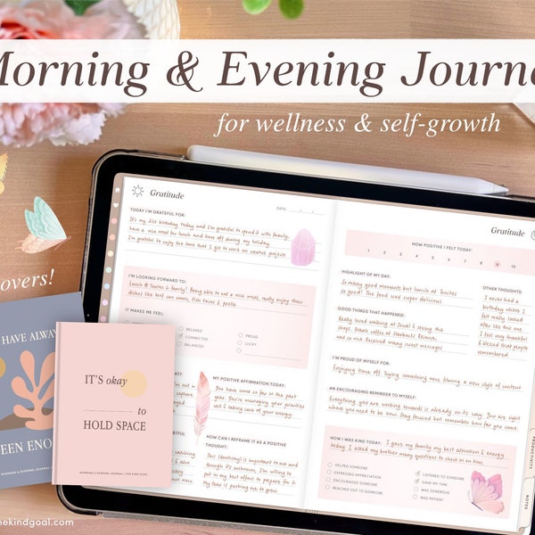 Morning and Evening Journal by The Kind Goal | Digital Journal for GoodNotes & Notability on iPads