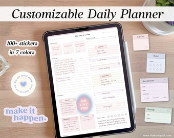 Customizable Daily Planner by The Kind Goal | Digital Planner for GoodNotes & Notability on iPads