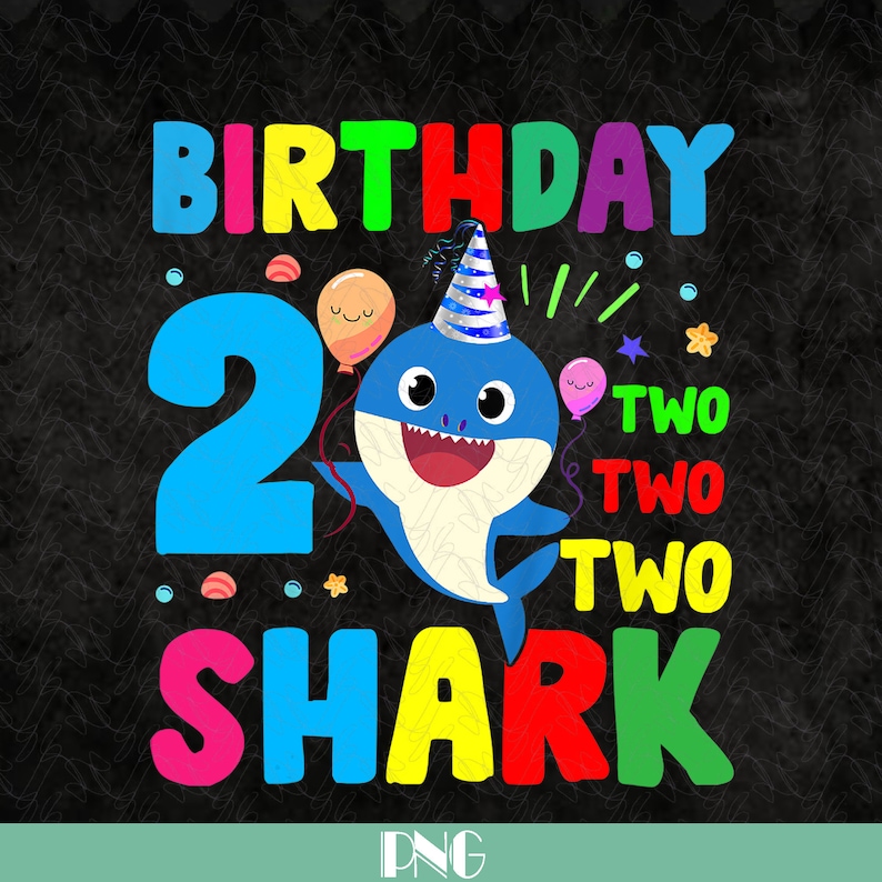 Kids Baby Cute Shark Birthday Boy 2 Year Old 2nd Birth Gift Etsy