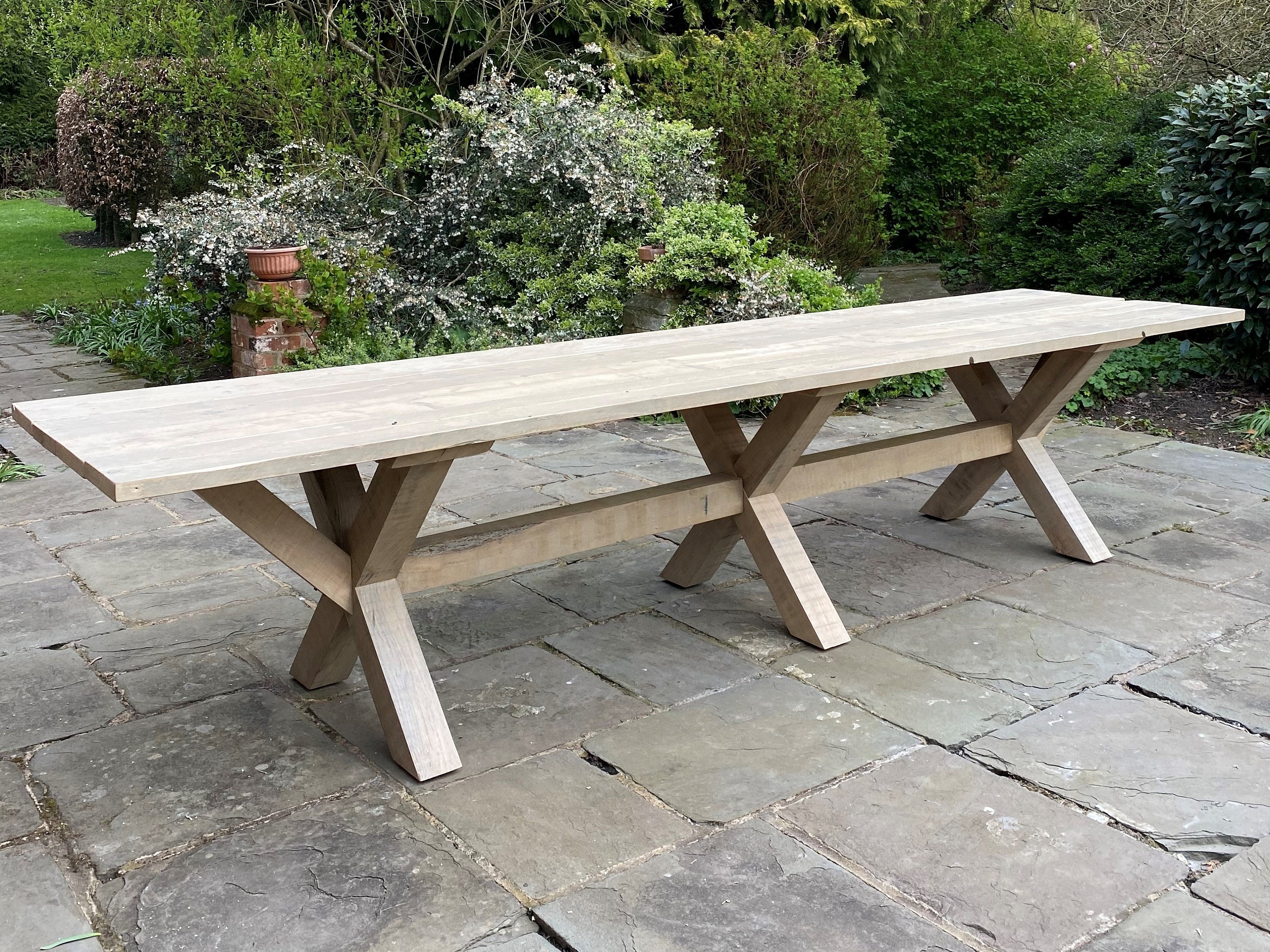 Garden Dining Table Patio Dining Table Wooden Garden Table Etsy