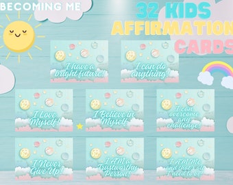 Kids Affirmation Cards, I AM Affirmations, Mindfulness for Kids, Printable Positivity Cards for Kids