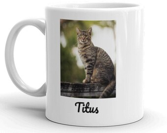 Custom Cat Coffee Mug, Personalized Picture Pet Mugs, Gift for Cat Lover