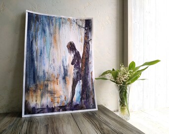 Lonely Girl Painting Etsy