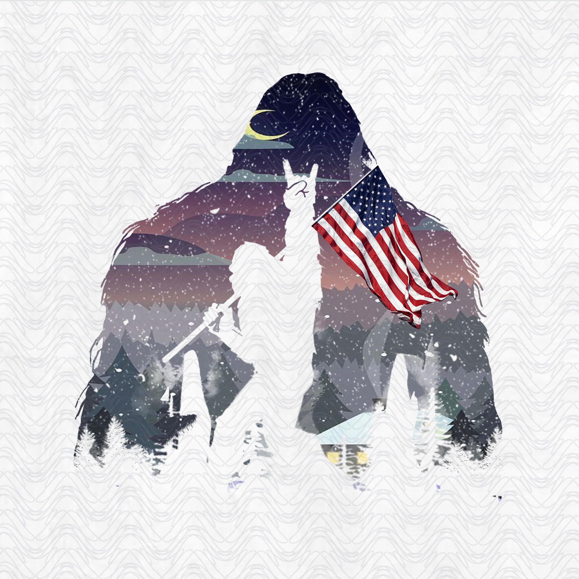Bigfoot USA America Flag Bigfoots Lover Gifts Design 2020 PNG | Etsy