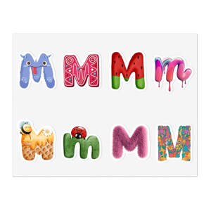 Blue floral monogram letter M Sticker for Sale by sereindesign