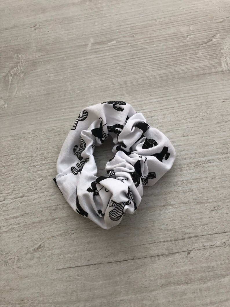 Cactus print cotton luxury hair Scrunchie hair tie
