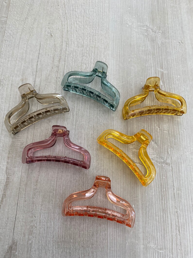 Hair claw / Luxury clear / translucent triangle hair claw clip Etsy