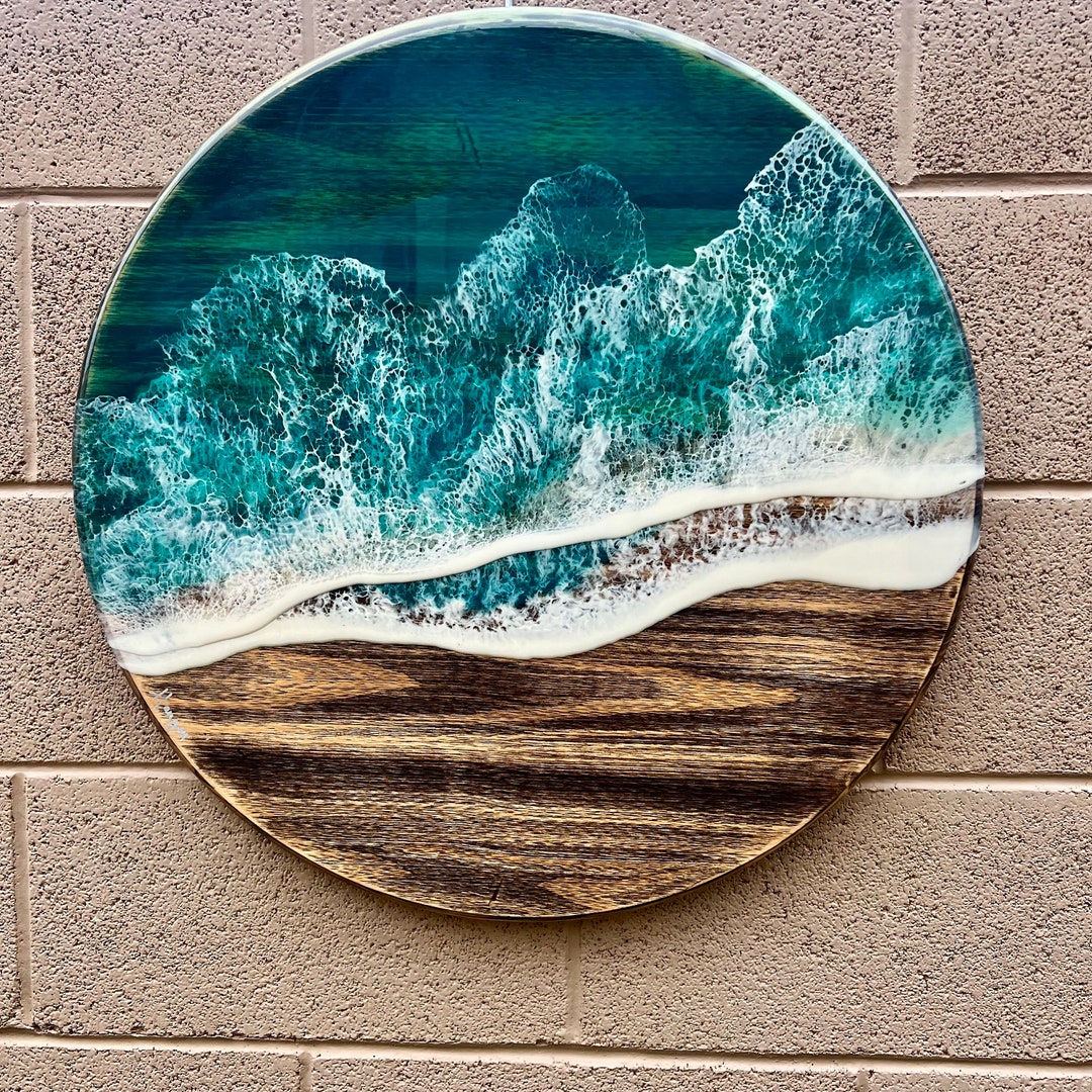 Beach House / Wall Art / Ocean Art / Beach Art/ Home Decor/ Epoxy Resin ...