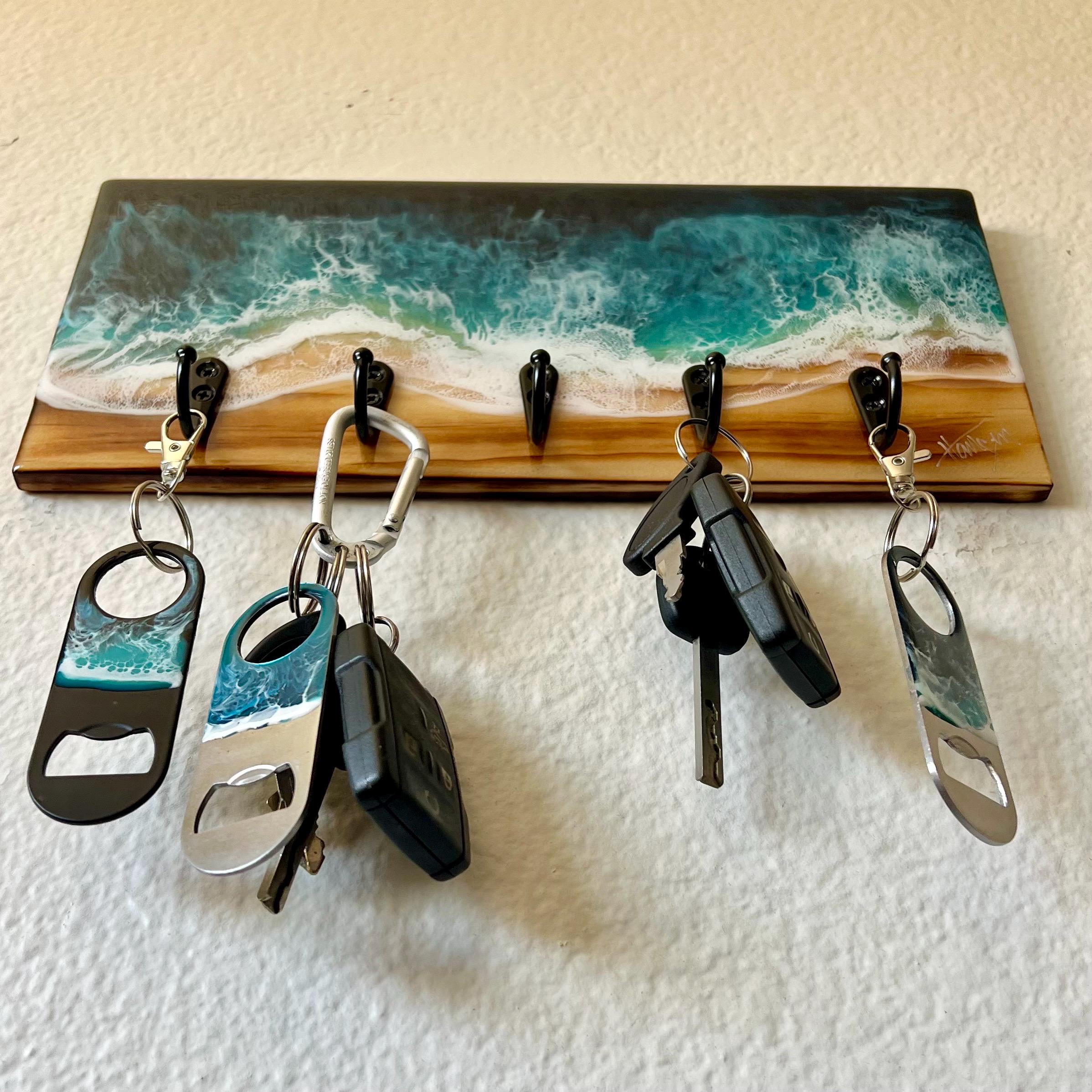 Windy Keychain Rack Beach House, Medium Size Ocean Key Rack/leash Holder, Beachy Key Rack ...
