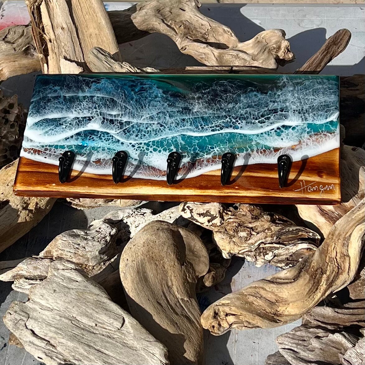 Beach House, Medium Size Ocean Key Rack/leash Holder, Beachy Key Rack ...