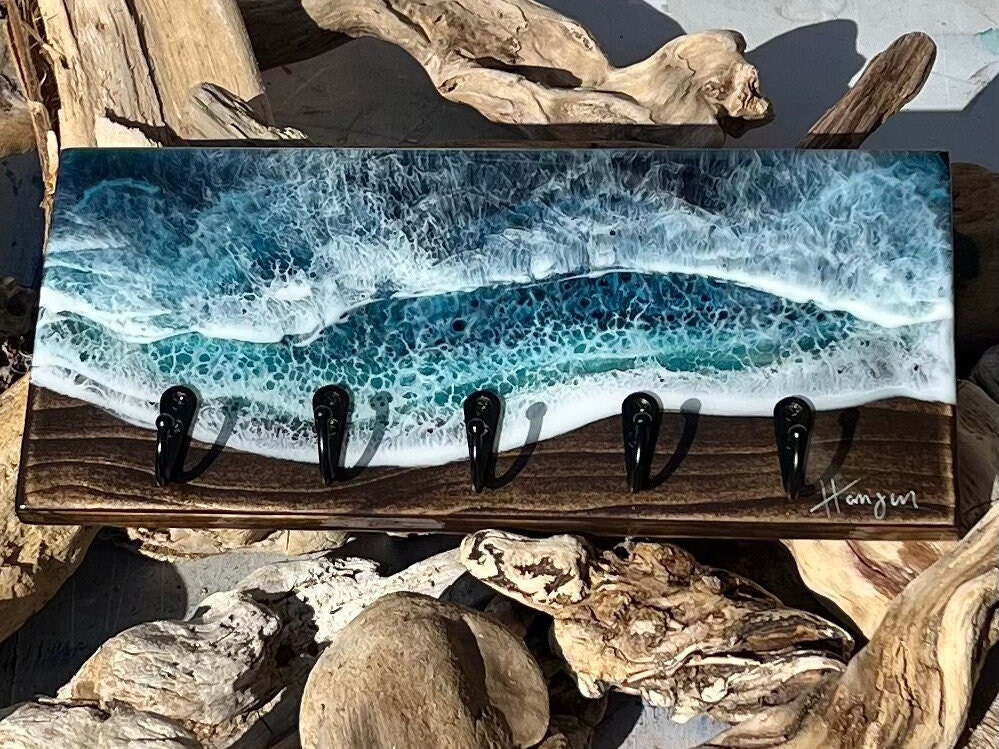 Beach House, Medium Size Ocean Key Rack/leash Holder, Beachy Key Rack ...