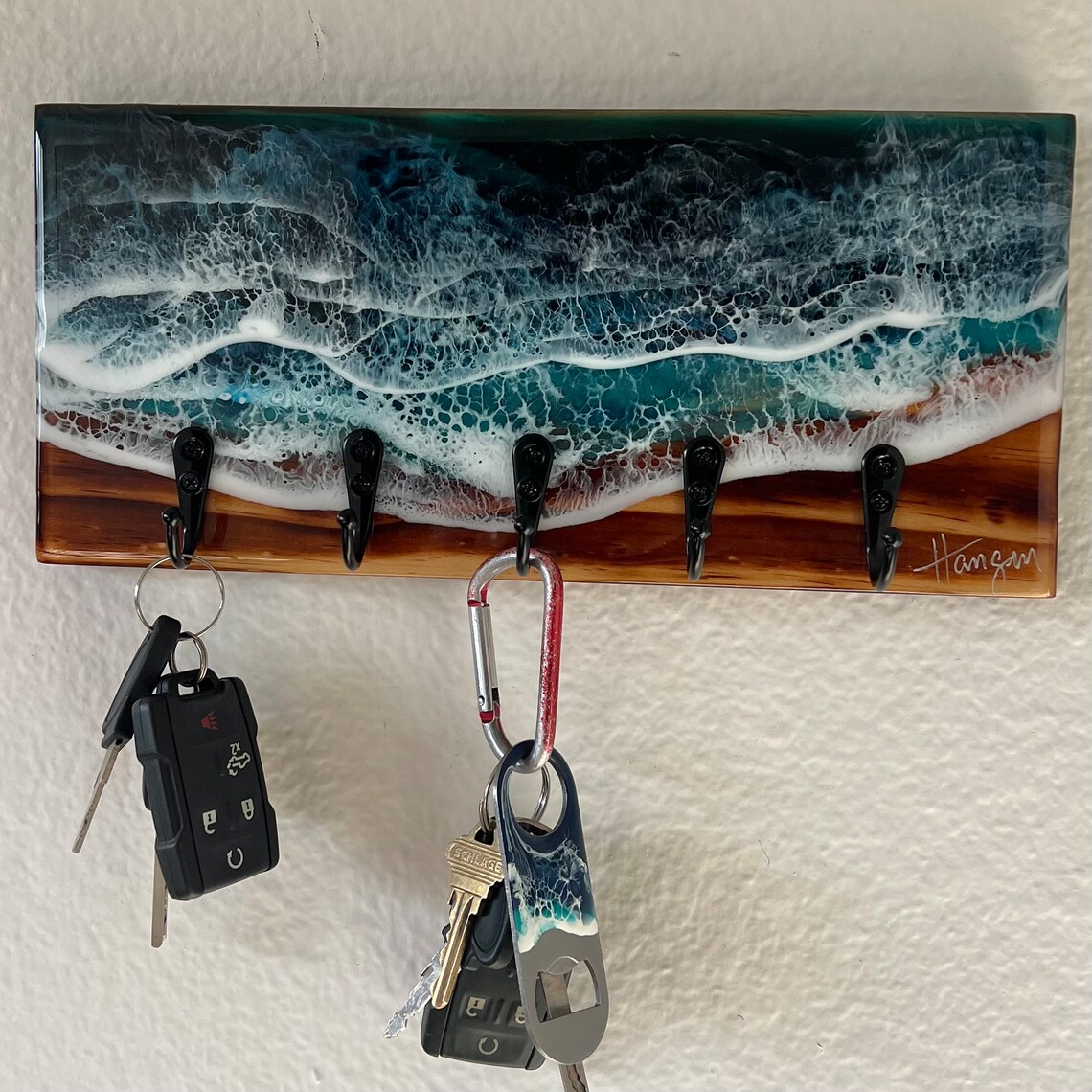 Beach House, Medium Size Ocean Key Rack/leash Holder, Beachy Key Rack ...