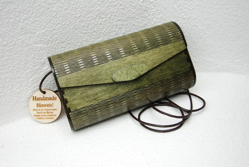Handtasche aus Holz, Holztasche, Damen Handtasche, Umhängetasche für Frauen, Clutch für Sie, Abendhandtasche, Trachtenhandtasche aus Holz Bild 6