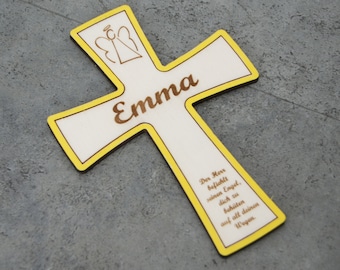 personalized cross , children's cross made of wood, name, symbol, individual gift, cross for boys and girls