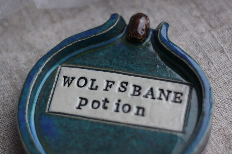 Ring holder for friend Christmas gift idea for HP fan Wolfsbane potion bottle. sister girlfriend Harry potter gift