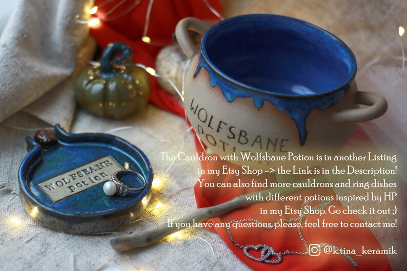Ring holder for friend Christmas gift idea for HP fan Wolfsbane potion bottle. sister girlfriend Harry potter gift