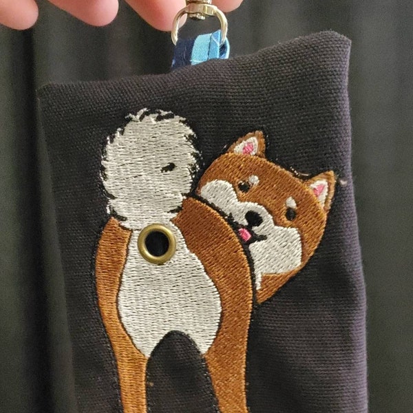 Cute Shiba Inu Dog Butt bag dispenser zipper pouch