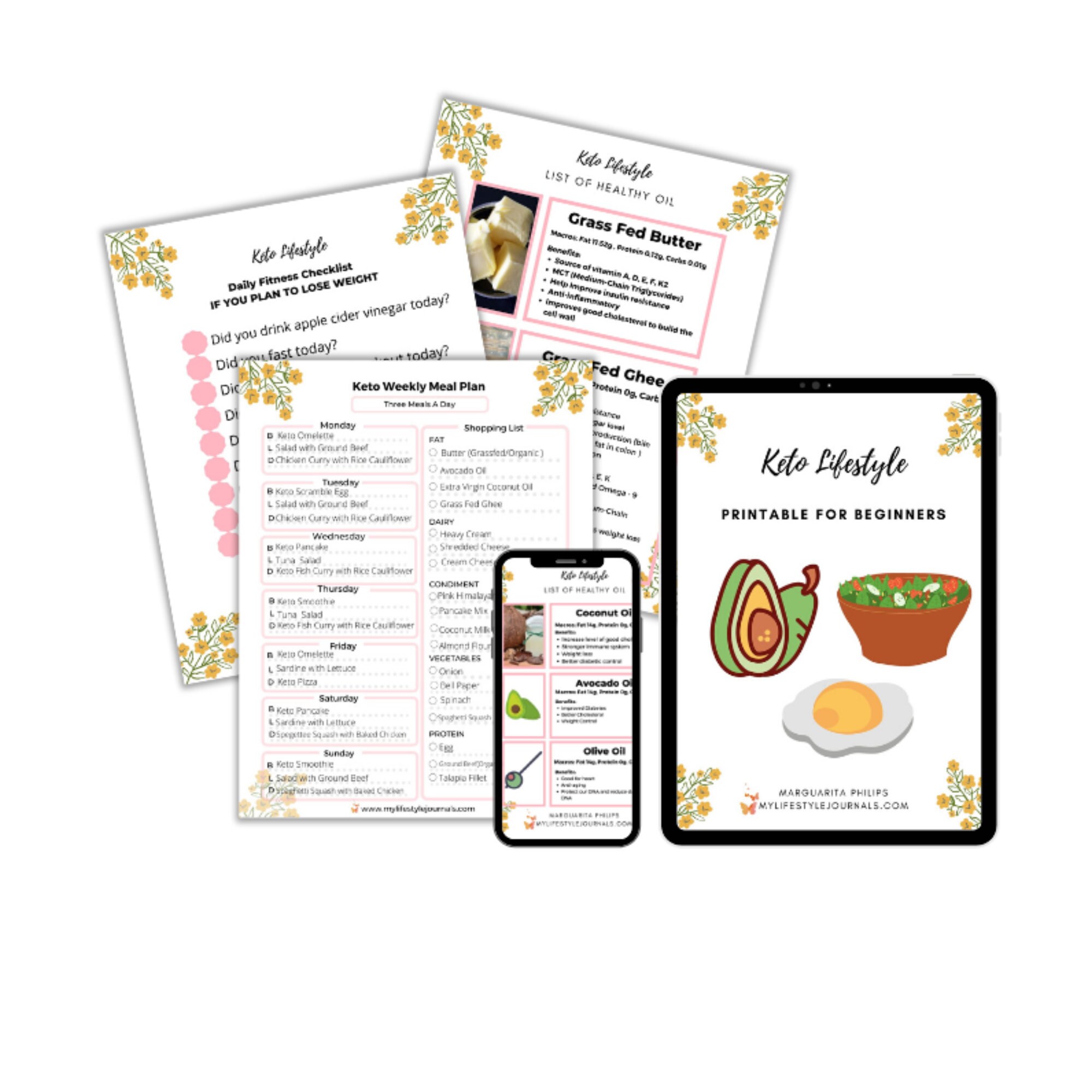 Keto Lifestyle Printable for Beginners!! Keto Meal Plan - Etsy