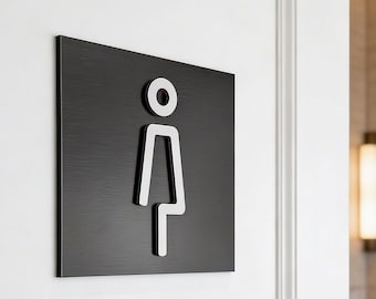Women And Men Bathroom Sign, Modern Unisex Restroom Plaque, 3D WC Door Sign, Acrylic Hotel Office Washroom Wall Decor