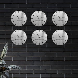 Weltzeitzonenuhr – Moderne Hotel-Rezeptionszeitzonenuhren – personalisierte Welt-Wanduhr, Einweihungsgeschenk