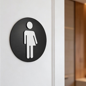 Placa de banheiro unissex - Placa para banheiro sem distinção de gênero, sinalização de WC
