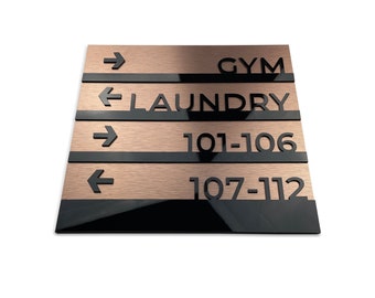 Hotel Wayfinding Schild - Richtungsschilder, Custom Room Wegweiser, Etagenschild, Zimmer Wayfinder, Wegweiser, Zimmerschild