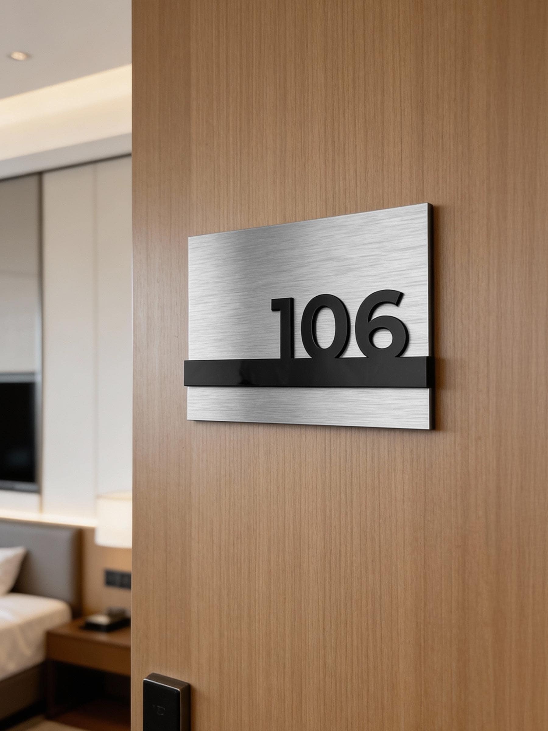 Modern Room Number Sign - Suite Door Signage - Hotel Room Signs - Etsy