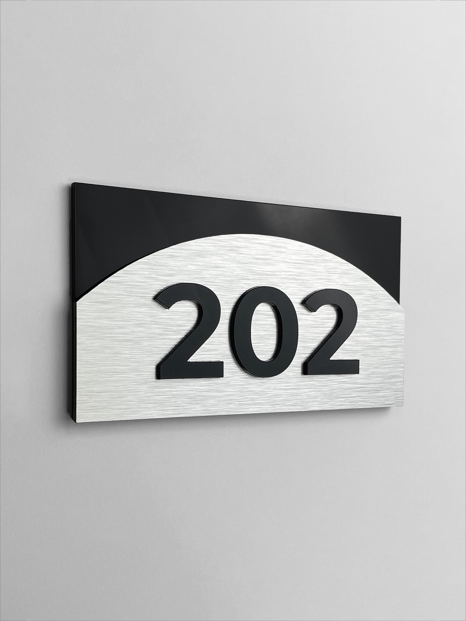 Room Number Sticker Design Custom 3D Layered Room Number Sign, Flow Design Hotel Door Plaque ...