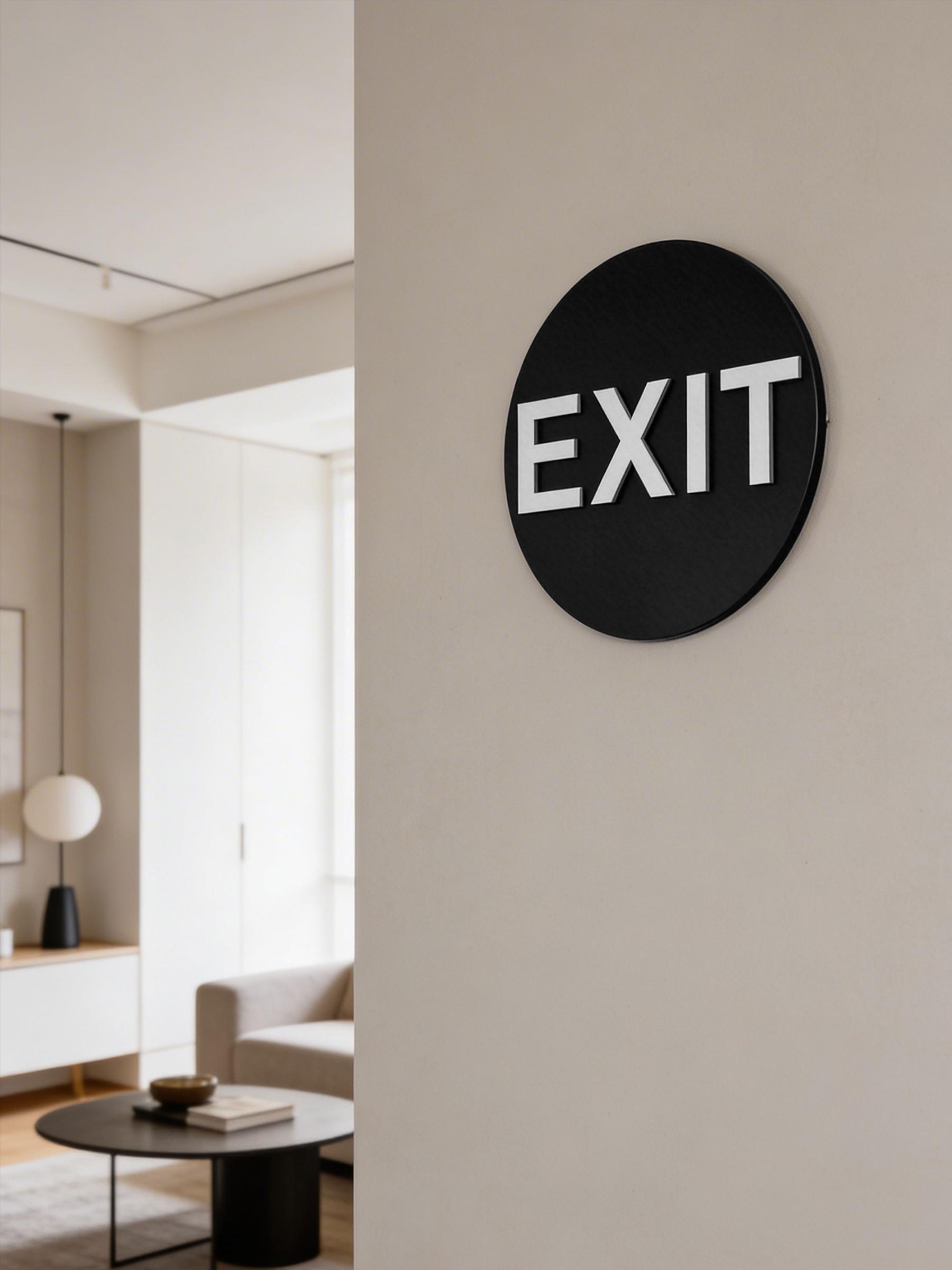 Exit Sign, Modern 3D Exit Door Plaque, Acrylic Emergency Wayfinding ...