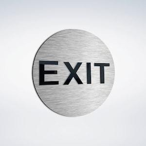 Emergency exit sign - Hotel Door Signs - This Way Signage - Stairs Exit Metal Plaque - Office Business Door Pictogram