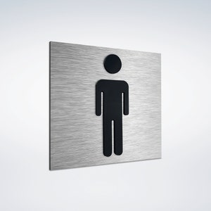 Gentlemen Bathroom Sign - Male Restroom Signage - Mens Room Signs - Men Toilet Pictogram - WC Door Plaque - Men&#39;s Washroom Symbol