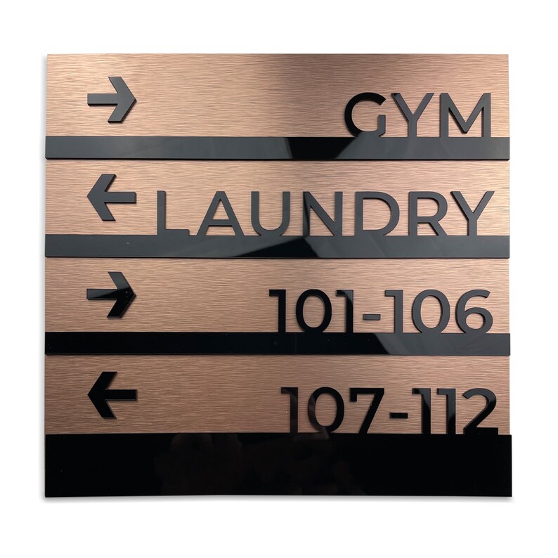 Room Direction Label Hotel Wayfinding Sign - Directional Signs, Custom Room Directional ...