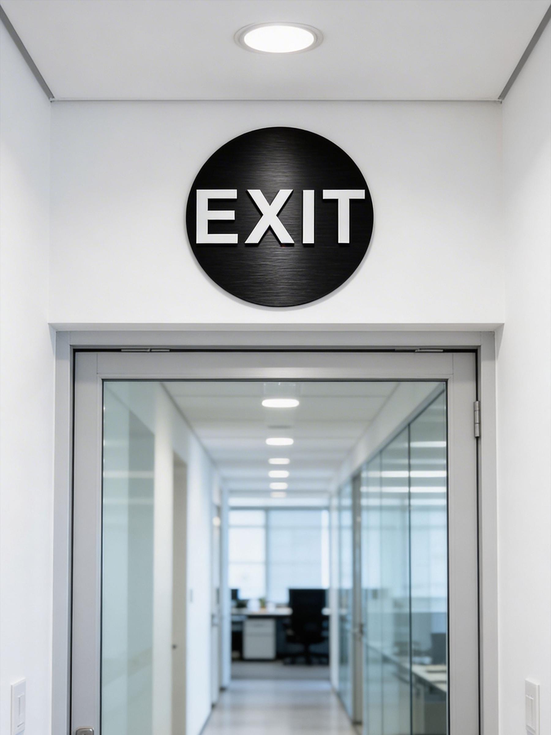Exit Sign, Modern 3D Exit Door Plaque, Acrylic Emergency Wayfinding ...