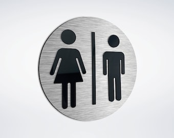 Unisex Bathroom Sign - All Gender Restroom Signs - Toilet Room Signage - Restrooms Men and Women Pictogram