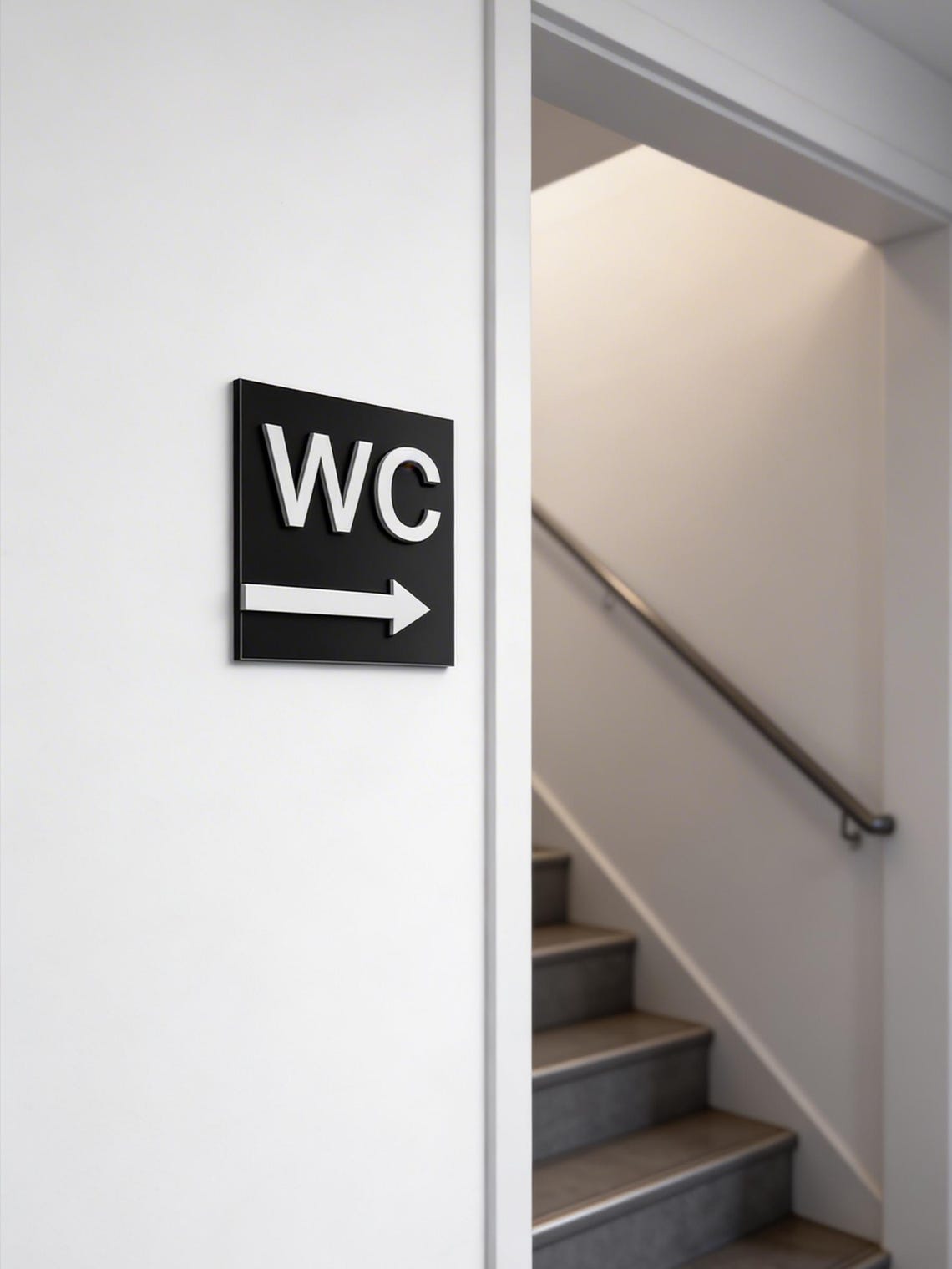 Wc Direction Sign WC Arrow Restroom Sign - Bathroom Directional Signage - Toilet ...