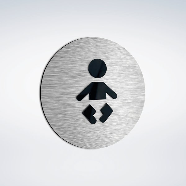 Baby Changing Station Sign - Mothers Room Signs - Lactation Room Signage -  Restroom / Bathroom Etiquette - Modern Toilet