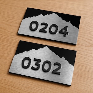 Modern Apartment Signage - Number Plate Signs - Hotel Room Signs - Office Door Numbers
