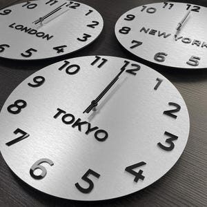 Modern Time Zone Clocks - World Timezone Clock - Custom Made Time zones Clocks - Modern Hotel Reception Timezone Clocks - Housewarming Gift