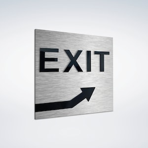 Exit This Way Sign - Emergency Signs - Arrow / Bullet Signage - Office Door Plate