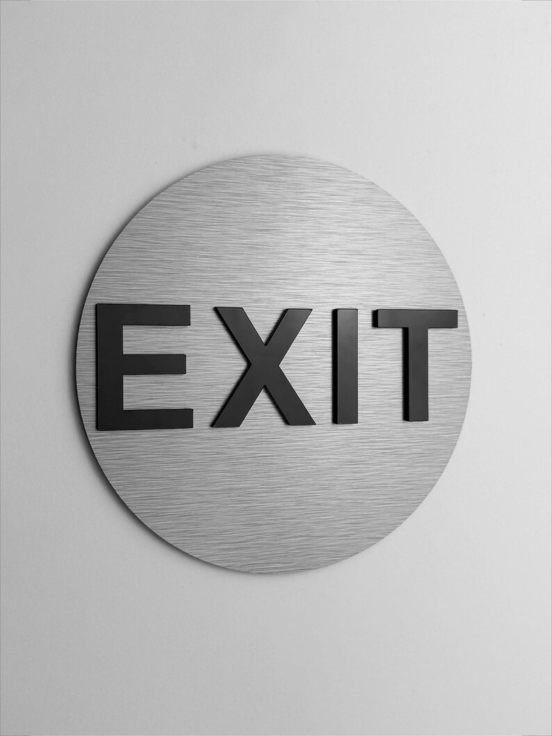 Exit Sign, Modern 3D Exit Door Plaque, Acrylic Emergency Wayfinding ...