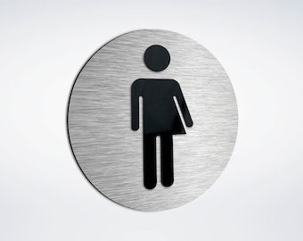 Bathroom Signs Gender Neutral - Transgender Restroom Sign -  Non Binary Toilet Room Signage - Inclusive Metal Plate