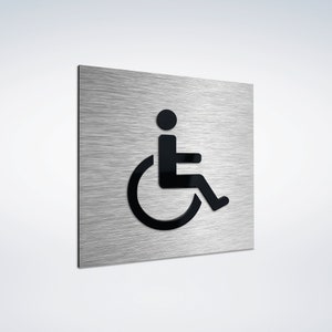 Handicap Bathroom Sign - Handicapped Signs - Wheelchair Signage - Accessible Restroom Plate - Disabled Toilet Room Decal