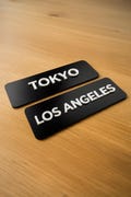 World Clock Sign - Time Zone Custom wall signs - Customized door signage -  Customizable Traveler Clocks sign product logo