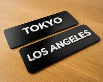 World Clock Sign - Time Zone Custom wall signs - Customized door signage -  Customizable Traveler Clocks sign