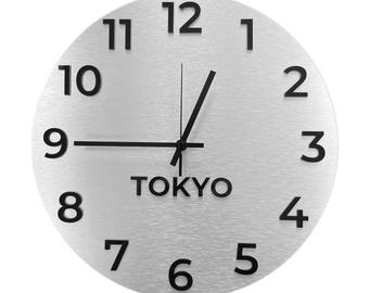 Relojes de zona horaria personalizados - Relojes de zona horaria modernos - Reloj de zona horaria mundial - Relojes de zona horaria de recepción de hotel modernos - Regalo de inauguración de la casa
