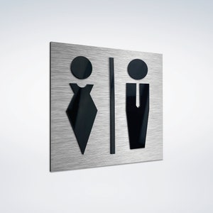 All Gender Restroom Schild - Badezimmer Schilder für Business - Unisex Toiletten Toilettenraum Beschilderung - WC Wasserschrank Symbol