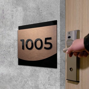 Personalized Hotel Room Number Plate - Apartment Door Numbers - Number Sign for Door