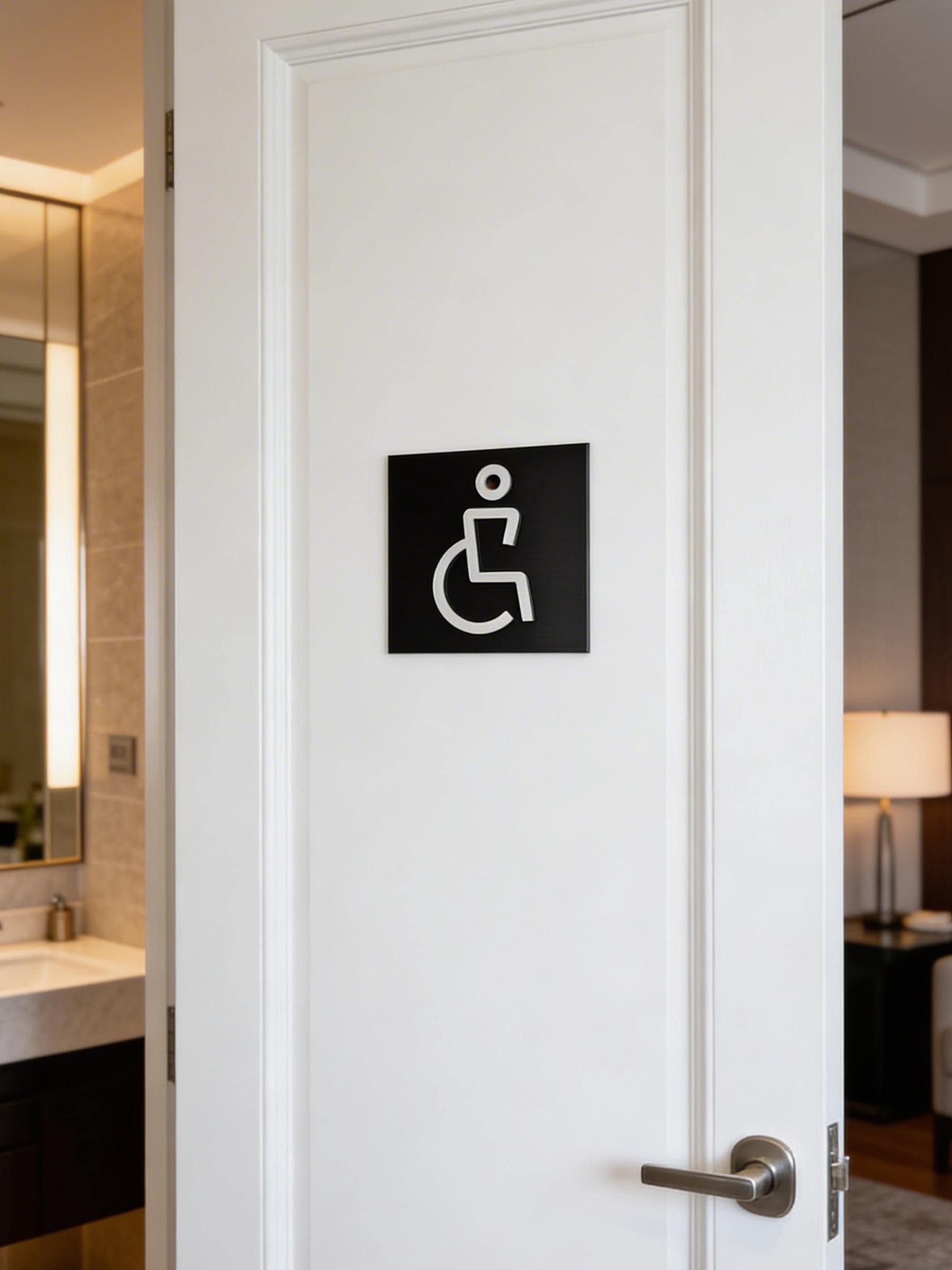 Handicap Restroom Sign, Accessible Bathroom Door Plaque, Modern 3D WC ...